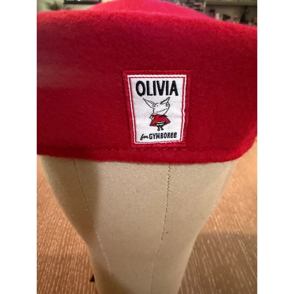 Olivia for Gymboree Red Wool Beret Hat Girls Large Ian Falconer Pig Parisian